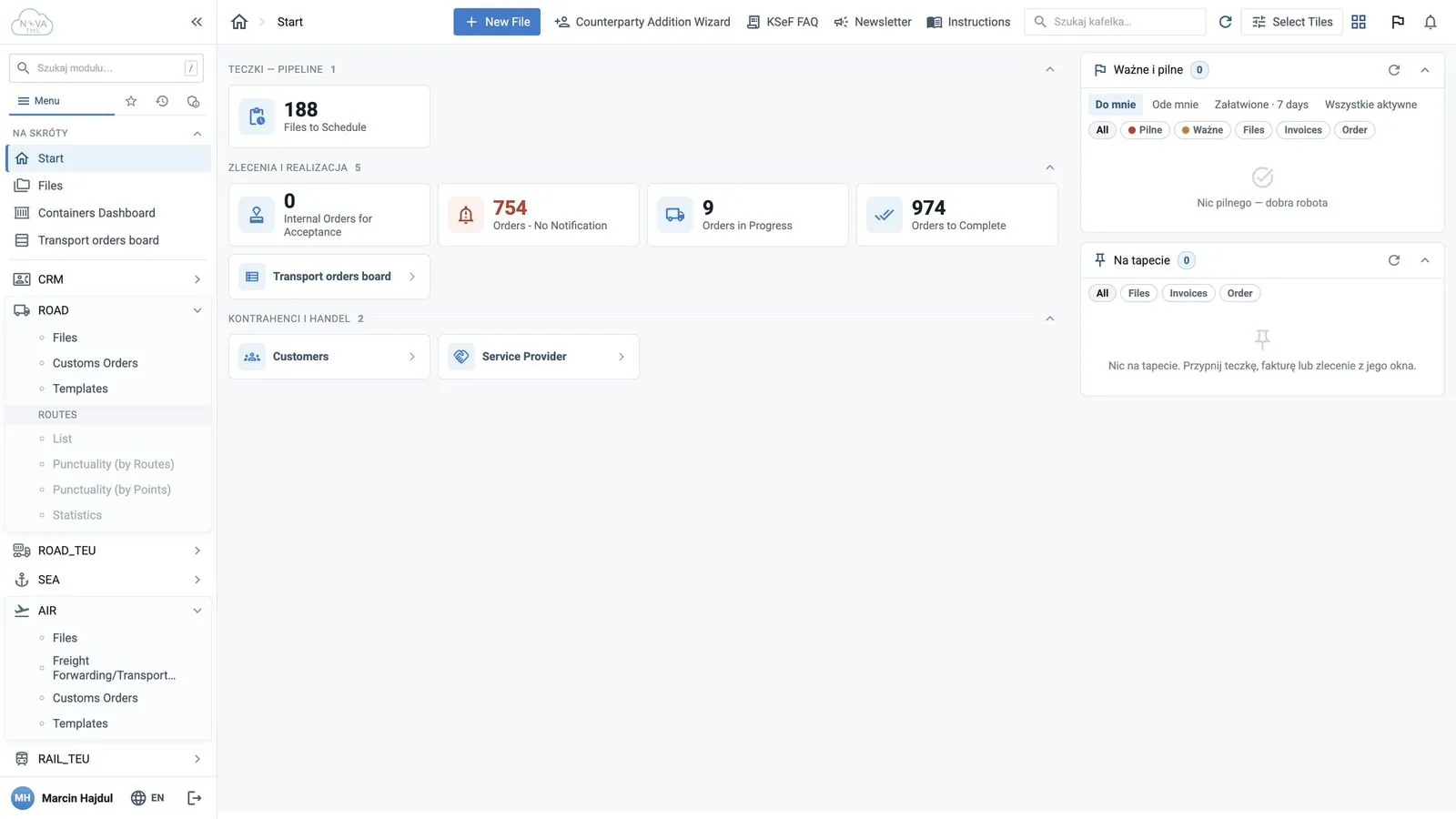 nova:tms start dashboard
