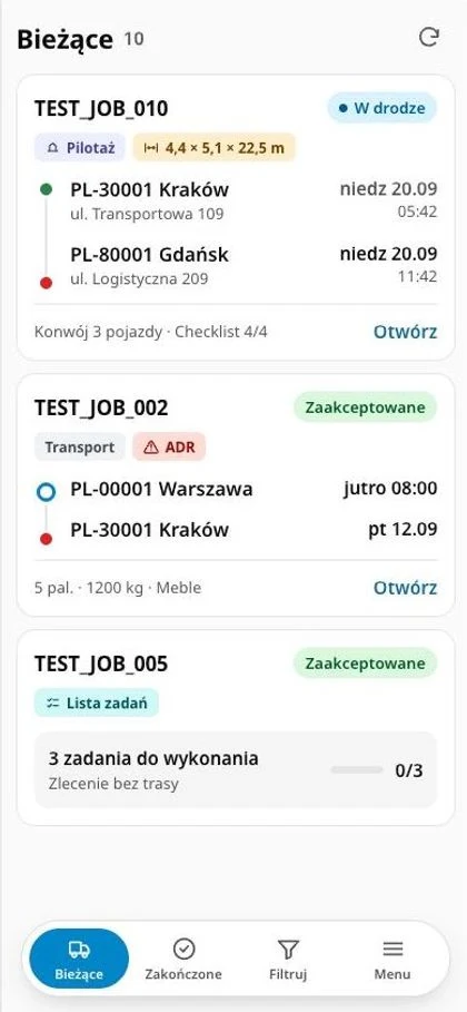 nova:driverJOBS screen: All jobs on the phone